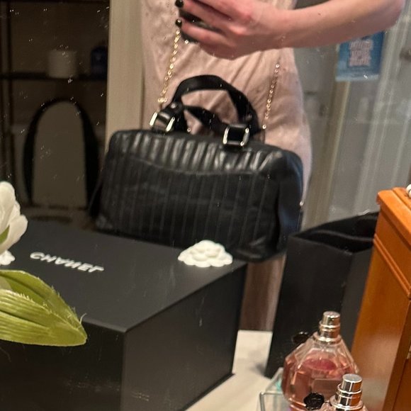 CHANEL Mademoiselle Bowler Bag Black VINTAGE RARE - Picture 12 of 14